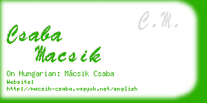 csaba macsik business card
